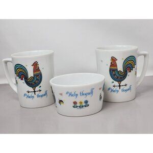Vintage Mid Century Berggren “Help Thyself,” Rooster Creamer, Berggren‎ Rooster
